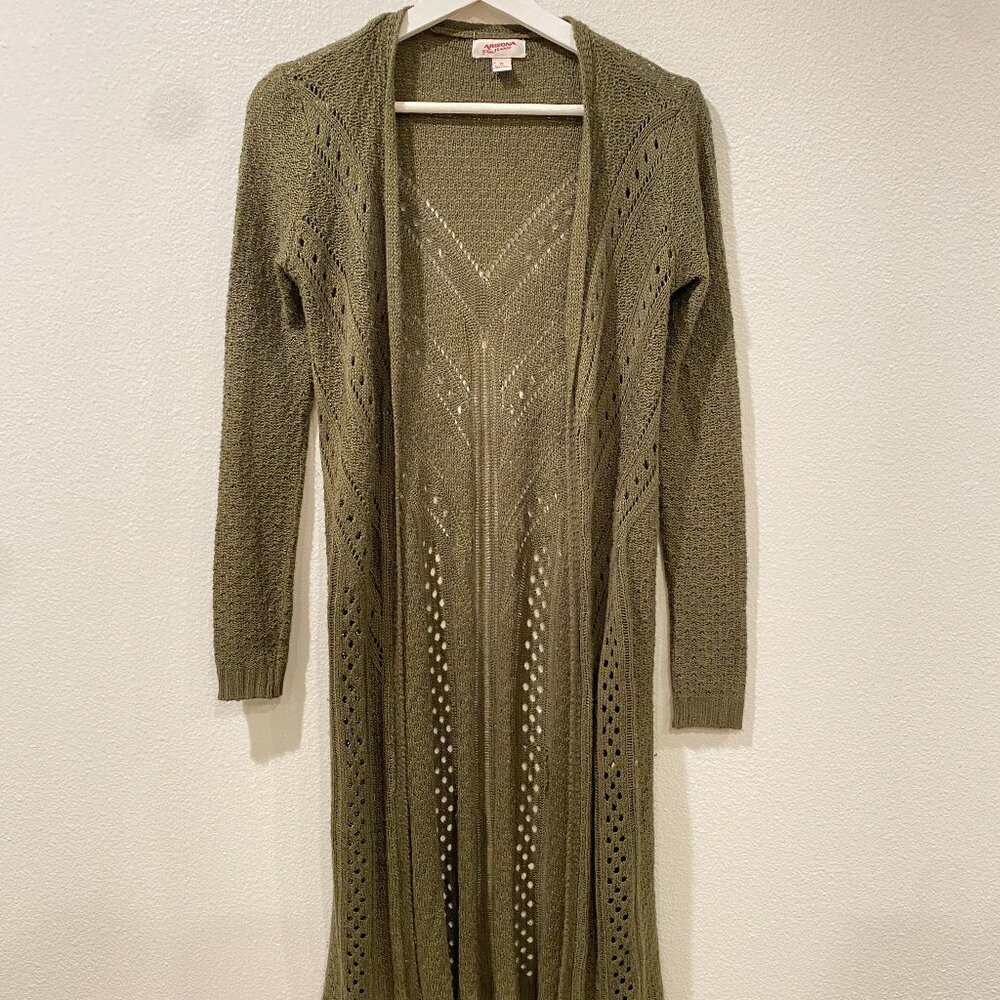 Arizona Jean Company Dark Green Knit Cardigan – Long Sleeve, Size XS